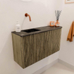 Mondiaz JOYA-DLUX Meuble de salle de bains 81,6cm - arrondi droit couleur Dusk - Vasque FAYE position Gauche Sans trou de robinet couleur Lava SW1423281