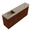 Mondiaz JOYA-DLUX Meuble de salle de bains 101.6cm - arrondi droit couleur Ruby - Vasque FAYE position Gauche 1 trou de robinet couleur Arena SW1425303
