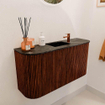 Mondiaz JOYA-DLUX 83.2cm toiletmeubel - ronding links en rechts kleur Ruby - Wastafel FAYE positie Midden 1 kraangat kleur Lava. SW1423657