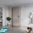 FugaFlow Eccelente Vetro Douche à l'italienne - 90x200cm - verre fumé - anticalcaire - verre de sécurité 8mm - 2 parois latérales 30cm - avec bras muraux et profilés d'angle - Chrome SW1125968