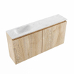 MONDIAZ TURE-DLUX Meuble toilette - 100cm - Washed Oak - EDEN - vasque Opalo - position gauche - sans trou de robinet SW1104632