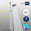 GROHE Vitalio Joy 110 Glijstangset - 60cm - ronde handdouche - 2 straalsoorten - gladde doucheslang - chroom/zwart 4357674
