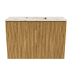 Mondiaz JOYA-DLUX 60cm meuble de toilette - couleur Oak - Vasque FAYE position Milieu Sans trou de robinet couleur Nata. SW1423996