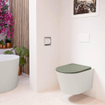 MONDIAZ LAVIE WC suspendu - 36x53cm - sans bride - Army (vert) - softclose - quick-release - abattant WC - Linen (offwhite) SW1208574