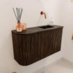 Mondiaz JOYA-DLUX 71.6cm toiletmeubel - ronding links kleur Walnut - Wastafel FAYE positie Rechts Zonder kraangat kleur Lava. SW1422466