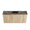 MONDIAZ TURE-DLUX Meuble toilette - 100cm - Washed Oak - EDEN - vasque Lava - position centrale - sans trou de robinet SW1104136