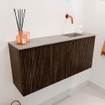 Mondiaz JOYA-DLUX 90cm toiletmeubel - kleur Walnut - Wastafel FAYE positie Rechts Zonder kraangat kleur Saba. SW1424665