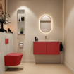 MONDIAZ TURE-DLUX Meuble toilette - 100cm - Fire - EDEN - vasque Opalo - position centrale - sans trou de robinet SW1104349