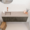 Mondiaz JOYA-DLUX 100cm meuble de toilette - couleur Shadow - Vasque FAYE position Gauche Sans trou de robinet couleur Saba. SW1425142