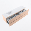 MONDIAZ Vica Ensemble meuble de salle de bains - 180cm - meuble bas rosee - 4 tiroirs - lavabo cloud gauche - 1 trou de robinet - version haute 60cm - talc SW1083382