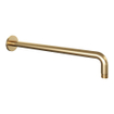 Brauer Gold Carving Colonne de douche thermostatique avec pommeau 20cm et bras mural courbé 40cm et douchette Rond 3 jet flexible lisse avec coude mural Or brossé PVD SW715532