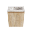 MONDIAZ TURE-DLUX 40cm toiletmeubel Washed Oak. EDEN wastafel Glace positie rechts. Met 1 kraangat. SW1103564