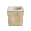 MONDIAZ TURE-DLUX Meuble toilette - 40cm - Washed Oak - EDEN - vasque Glace - position droite - 1 trou de robinet SW1103564