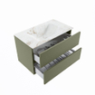 MONDIAZ VICA-DLUX Ensemble meuble de salle de bains - 80cm - sous-meuble army - 2 tiroirs - lavabo encastré cloud central - 1 trou de robinet - version haute 60cm - frape SW1088706