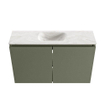 MONDIAZ TURE-DLUX Meuble toilette - 80cm - Army - EDEN - vasque Ostra - position centrale - sans trou de robinet SW1104709