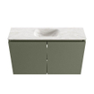 MONDIAZ TURE-DLUX Meuble WC 80 cm Army. Lavabo EDEN Ostra position milieu. Sans trou de robinet. SW1104709