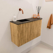 Mondiaz JOYA-DLUX 71.6cm toiletmeubel - ronding rechts kleur Oak - Wastafel FAYE positie Links Zonder kraangat kleur Lava. SW1422070