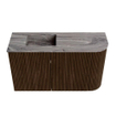 Mondiaz JOYA-DLUX 71.6cm meuble de salle de bains - arrondi droit couleur Walnut - Vasque FAYE position Gauche Sans trou de robinet couleur Sombra. SW1424750