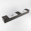MONDIAZ BUKLA 280cm ensemble de meuble avec module 40 couleur Marron Foncé avec 5 tiroirs. Lavabo CLOUD double 2 trous de robinet couleur Talc. SW1382325