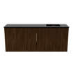 Mondiaz JOYA 100cm meuble de toilette - couleur Walnut - Vasque FAYE position Droite Sans trou de robinet couleur Urban SW1421355