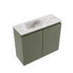 MONDIAZ TURE-DLUX Meuble WC 60cm Army. Lavabo EDEN Glace position gauche. Avec 1 trou de robinet. SW1103154