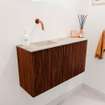 Mondiaz JOYA-DLUX Meuble de salle de bains 81,6cm - arrondi droite couleur Ruby - Vasque FAYE position Gauche Sans trou de robinet couleur Frappe SW1423507