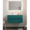 Mondiaz VICA Ensemble de meuble de salle de bain - 100cm - meuble sous-vasque smag - 2 tiroirs - lavabo moon gauche - 1 trou de robinet - version XL 60cm haut SW1090098