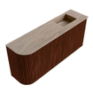 Mondiaz JOYA-DLUX Meuble de toilette 91,6cm - arrondi gauche couleur Ruby - Vasque FAYE position droite 1 trou de robinet couleur Saba SW1425624
