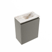 MONDIAZ TURE-DLUX Meuble toilette - 40cm - Smoke - EDEN - vasque Frappe - position droite - 1 trou de robinet SW1103050