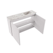 MONDIAZ TURE-DLUX Meuble toilette - 80cm - Cale - EDEN - vasque Glace - position droite - sans trou de robinet SW1103242