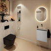 MONDIAZ TURE-DLUX Meuble de toilettes 40 cm Plata. EDEN lavabo Opalo position à droite. Sans trou de robinet. SW1104488