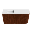 Mondiaz JOYA 81.6cm toiletmeubel - ronding rechts kleur Ruby - Wastafel FAYE positie Links 1 kraangat kleur Talc. SW1421759