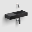 Clou Vale céramique lave-mains 45x19x7cm pré-percé trou de robinet à gauche Noir mat SW451474