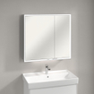 Villeroy & Boch My view armoire de toilette avec miroir - 80x75cm - 2 portes 2 prises de courant LED SW641657