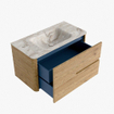 Mondiaz CIRO-DLUX Ensemble de meubles de salle de bains - 90x45x50cm - lavabo solid surface Frappe - 1 vasque au milieu - 1 trou de robinet - 2 tiroirs - Chêne SW1530823