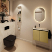 MONDIAZ TURE-DLUX Meuble toilette - 60cm - Oro - EDEN - vasque Ostra - position centrale - sans trou de robinet SW1104970