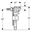 Geberit Impuls 380 robinet flotteur 3/8" et 1/2" raccord à vis SW1211473