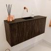 Mondiaz JOYA 90cm meuble de salle de bains - couleur Walnut - Vasque FAYE position Milieu Sans trou de robinet couleur Urban. SW1421333