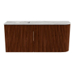 Mondiaz JOYA-DLUX 91.6cm toiletmeubel - ronding rechts kleur Ruby - Wastafel FAYE positie Links Zonder kraangat kleur Glace. SW1423592