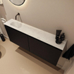 MONDIAZ TURE-DLUX Meuble toilette - 120cm - Urban - EDEN - vasque Opalo - position gauche - sans trou de robinet SW1104201