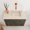 Mondiaz JOYA-DLUX 50cm toiletmeubel - kleur Shadow - Wastafel FAYE positie Rechts Zonder kraangat kleur Frappe. SW1422643