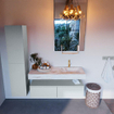 Mondiaz ALAN-DLUX Ensemble de meuble - 120cm - meuble Clay mat - 2 tiroirs - Lavabo Cloud Frappe suspendu - vasque Droite - 1 trou de robinet SW805698
