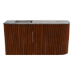 Mondiaz JOYA-DLUX 81.6cm toiletmeubel - ronding rechts kleur Ruby - Wastafel FAYE positie Links 1 kraangat kleur Sombra. SW1425700
