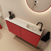 MONDIAZ TURE-DLUX Meuble toilette - 100cm - Fire - EDEN - vasque Ostra - position droite - 1 trou de robinet SW1104827