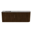 Mondiaz JOYA-DLUX 111.6cm toiletmeubel - ronding rechts kleur Walnut - Wastafel FAYE positie Links 1 kraangat kleur Oza. SW1424621