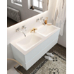 Mondiaz VICA ensemble de meuble de salle de bain - 120cm - meuble sous lavabo argile - 2 tiroirs - lavabo nuage double - sans trou de robinet - miroir LED - version XL 60cm de haut SW1097910