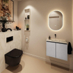 MONDIAZ TURE-DLUX Meuble toilette - 60cm - Plata - EDEN - vasque Ostra - position centrale - sans trou de robinet SW1104995