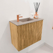 Mondiaz JOYA-DLUX 50cm meuble de toilette - couleur Oak - Lavabo FAYE position Gauche 1 trou de robinet couleur Saba. SW1424140
