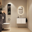 MONDIAZ TURE-DLUX Meuble de WC 80 cm Talc. Lavabo EDEN Lava position milieu. Sans trou de robinet. SW1103621