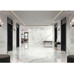 SAMPLE Terravito Alpuro carreau mural et de sol - 120x120cm - 9mm - Carré - rectifié - Imitation marbre - Blanc/noir brillant SW736031